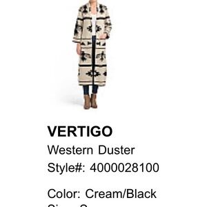 Cream and Black Western Duster Sweater